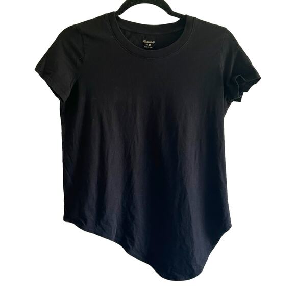 Madewell Black Knot Front Cotton Short Sleeve Tshirt Top XS - Picture 2 of 6